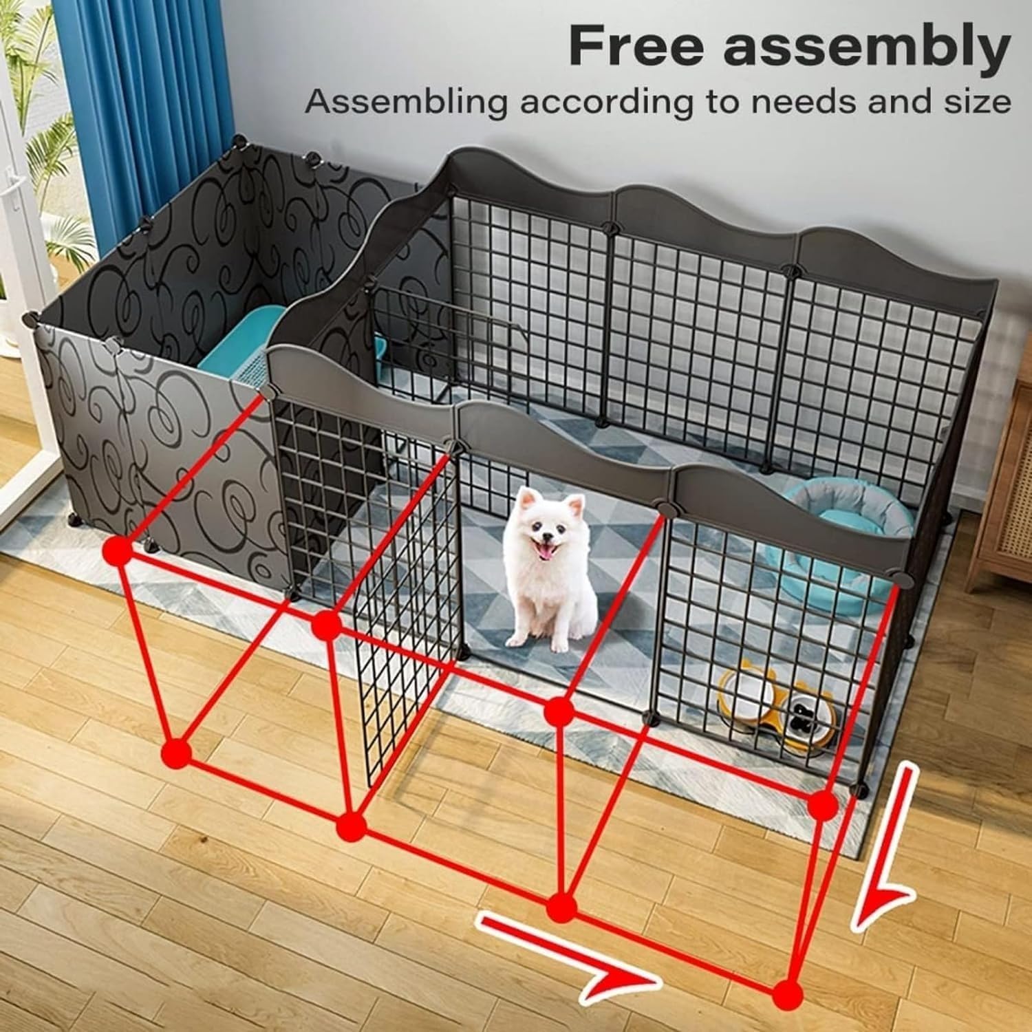 Amazon | 犬用ベビーサークルDIYペットベビーサークル、ドア付き